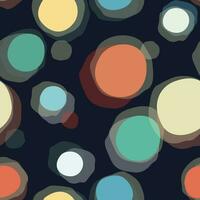 Seamless pattern of glowing multi-colored lanterns on a dark background vector