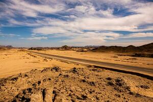 Landscape of sahara desert in Egypt. Conceptual for freedom, enjoying the journey. photo