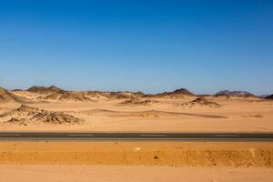 Landscape of sahara desert in Egypt. Conceptual for freedom, enjoying the journey. photo