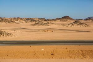 Landscape of sahara desert in Egypt. Conceptual for freedom, enjoying the journey. photo