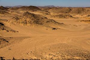 Landscape of sahara desert in Egypt. Conceptual for freedom, enjoying the journey. photo