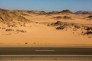 Landscape of sahara desert in Egypt. Conceptual for freedom, enjoying the journey. photo