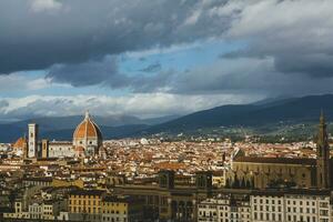 Photo with the panorama of the medieval city of Florence in the region of Tuscany, Italy