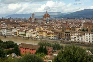 Photo with the panorama of the medieval city of Florence in the region of Tuscany, Italy