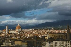 Photo with the panorama of the medieval city of Florence in the region of Tuscany, Italy