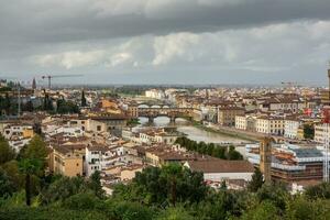 Photo with the panorama of the medieval city of Florence in the region of Tuscany, Italy