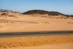 Landscape of sahara desert in Egypt. Conceptual for freedom, enjoying the journey. photo