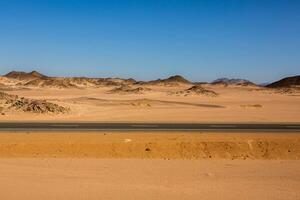 Landscape of sahara desert in Egypt. Conceptual for freedom, enjoying the journey. photo