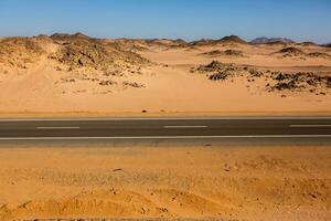 Landscape of sahara desert in Egypt. Conceptual for freedom, enjoying the journey. photo
