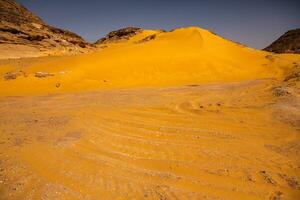 Landscape of sahara desert in Egypt. Conceptual for freedom, enjoying the journey. photo