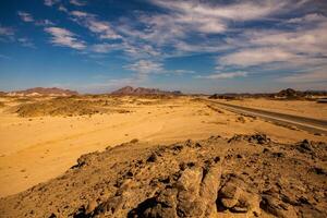 Landscape of sahara desert in Egypt. Conceptual for freedom, enjoying the journey. photo