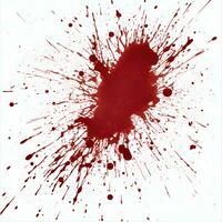 AI generated Photo Full frame of splashes and drops of red liquid in the form of blood on a white background