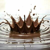 AI generated Photo Chocolate milk splash wave