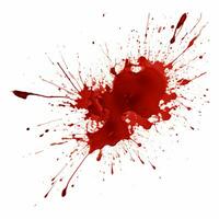 AI generated Photo Full frame of splashes and drops of red liquid in the form of blood on a white background