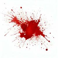AI generated Photo Full frame of splashes and drops of red liquid in the form of blood on a white background