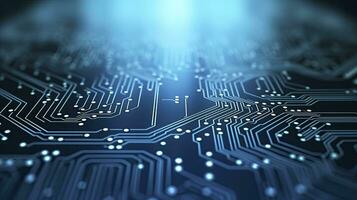 AI generated Circuit Board Background. Computer, Data, Technology, Artificial Intelligence. AI Generated photo
