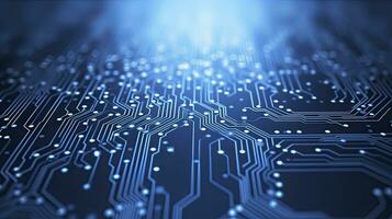 AI generated Circuit Board Background. Computer, Data, Technology, Artificial Intelligence. AI Generated photo