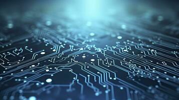 AI generated Circuit Board Background. Computer, Data, Technology, Artificial Intelligence. AI Generated photo