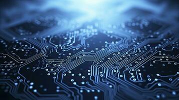AI generated Circuit Board Background. Computer, Data, Technology, Artificial Intelligence. AI Generated photo
