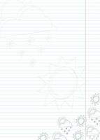 note sheet with outline weather icons vector