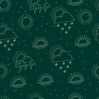 Seamless pattern of isolated outline 3d weather icons vector