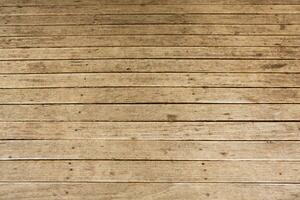 Old wood texture background, surface with old natural colored wood, top view. Grain table surface. photo