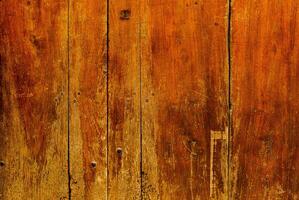 Old wood texture background, surface with old natural colored wood, top view. Grain table surface. photo