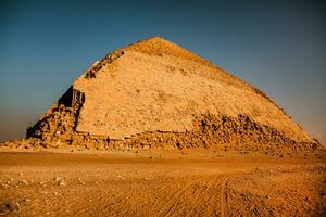 Famous Egyptian Pyramids of Giza. Landscape in Egypt. Pyramid in desert. Africa. Wonder of the World photo