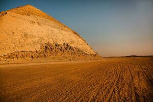 Famous Egyptian Pyramids of Giza. Landscape in Egypt. Pyramid in desert. Africa. Wonder of the World photo