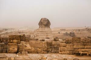 Famous Egyptian Pyramids of Giza. Landscape in Egypt. Pyramid in desert. Africa. Wonder of the World photo