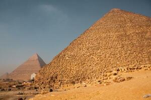Famous Egyptian Pyramids of Giza. Landscape in Egypt. Pyramid in desert. Africa. Wonder of the World photo