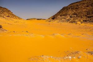 Landscape of sahara desert in Egypt. Conceptual for freedom, enjoying the journey. photo