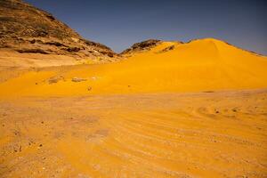 Landscape of sahara desert in Egypt. Conceptual for freedom, enjoying the journey. photo