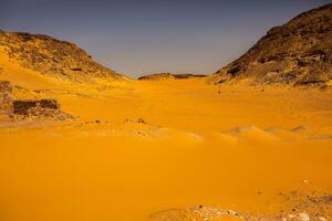 Landscape of sahara desert in Egypt. Conceptual for freedom, enjoying the journey. photo