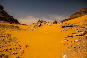 paisaje de Sáhara Desierto en Egipto. conceptual para libertad, disfrutando el viaje. foto