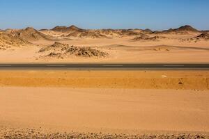 Landscape of sahara desert in Egypt. Conceptual for freedom, enjoying the journey. photo