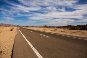 Landscape of sahara desert in Egypt. Conceptual for freedom, enjoying the journey. photo