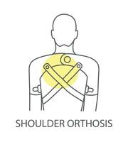 Shoulder orthosis icon in vector, linear illustration vector