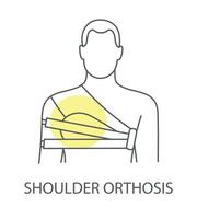 Shoulder orthosis icon in vector, linear illustration vector