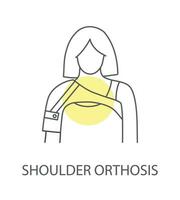 Shoulder orthosis icon in vector, linear illustration vector