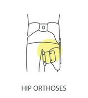 Orthosis hip icon in vector, linear illustration hip vector