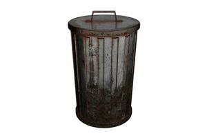 3d rendering metal trash can, concept object for home photo