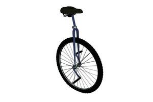 3d representación bicicleta monociclo, circo equipo concepto foto