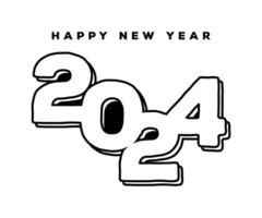 2024 typography logo design concept. Happy new year 2024 logo design vector