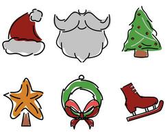 set of merry christmas icon and christmas elements vector