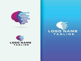 Technology mind logo design. Business. Tech brain logo. Tech icon. Premium. Creative design. Human brain vector art. Hospital