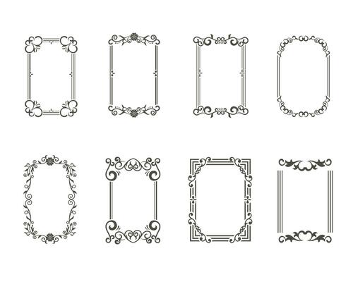 Vector decorative frame. Elegant element for design template, place for text. Floral border.