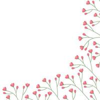 Abstract corner frame of flowering branches in trendy soft hues. Design concept for spring greetings vector