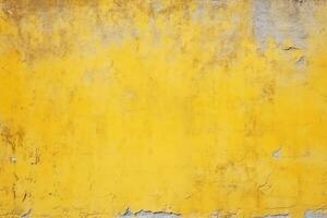 AI generated Yellow concrete texture wall background design photo