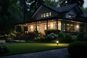 AI generated Preparing home to sell. country type house. front view. real estate. luxury house photo